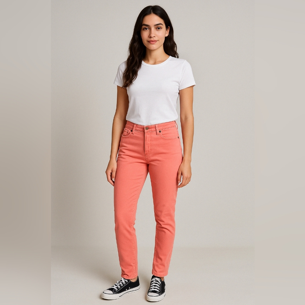 Ralph Lauren Pink Denim Straight Ankle Jeans Size 4